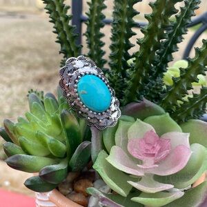 Turquoise Silver Statement Ring